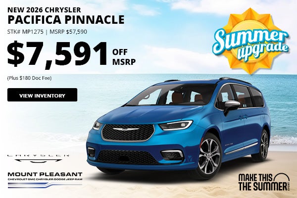 Save on a new 2026 Chrysler Pacifica Pinnacle in Mount Pleasant!