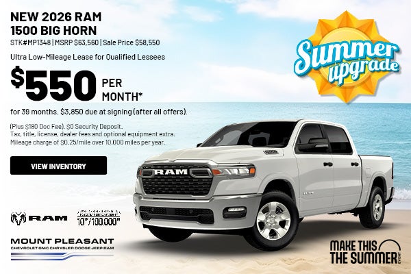 Lease a new 2026 RAM 1500 Big Horn in Mount Pleasant