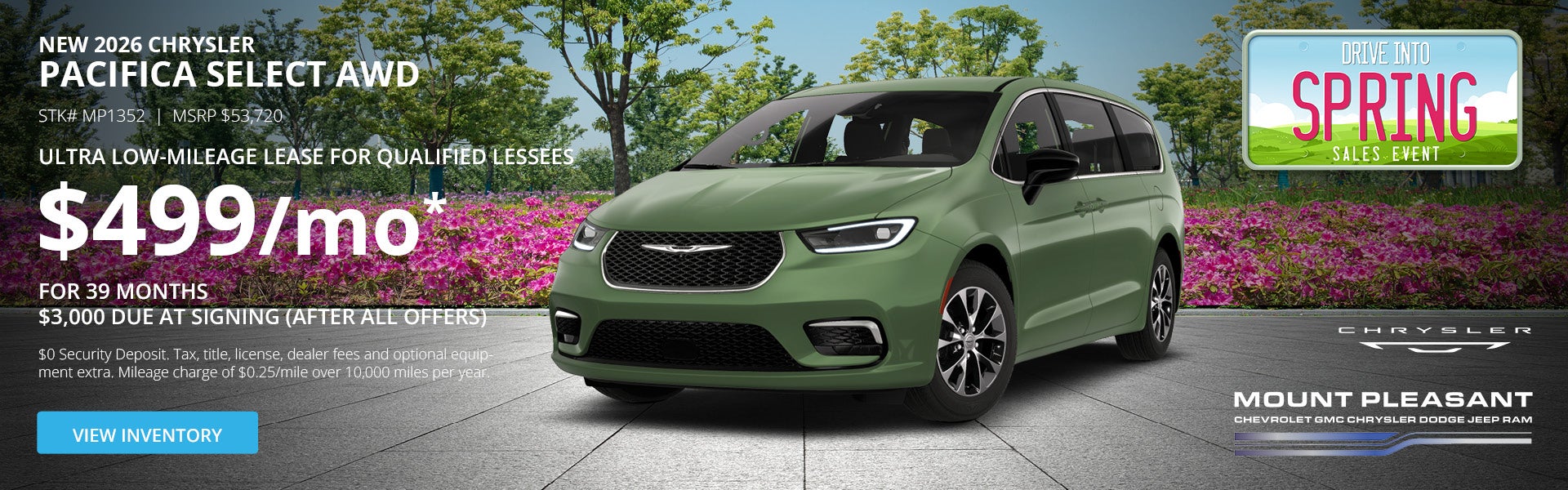 New 2026 Chrysler Pacifica Select AWD in Mount Pleasant, IA